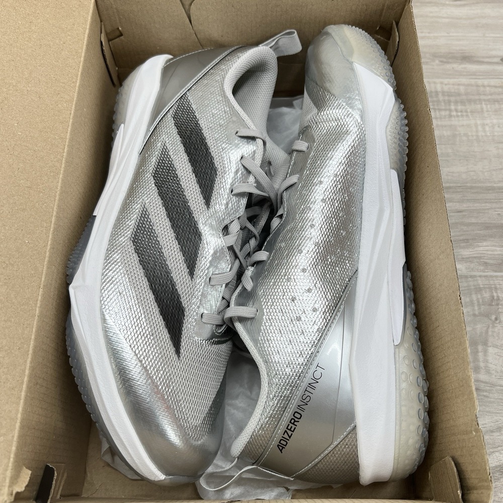 Adidas Adizero Instinct TF Softball Cleats Silver Black Women 13 / Men 12 JS2992 - Picture 7 of 9